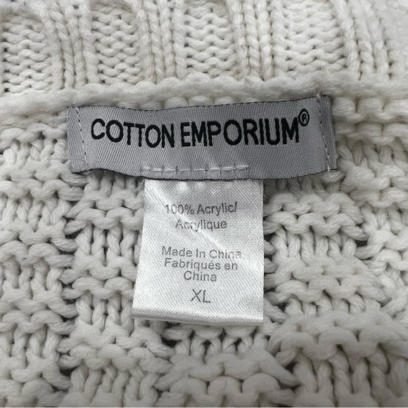 Cotton Emporium Embroidered Ivory Sweater Women’s Sz XL - Picture 4 of 8